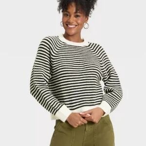 Universal Thread Black and White Striped Sweater